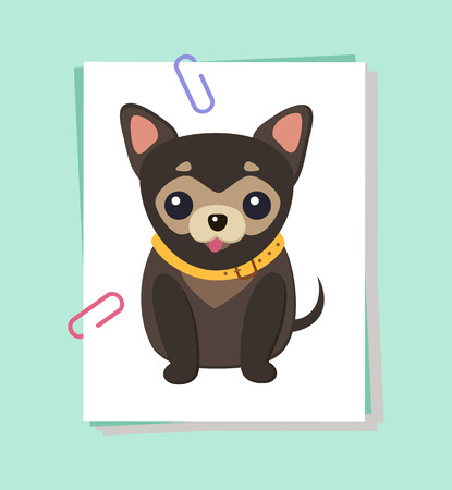 Chihuahua Dog Picture Poster Vector Illustrationのイラスト素材