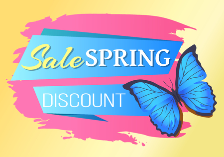 Spring Sale Poster Discount -45 Colorful Butterflyのイラスト素材
