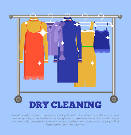 Dry Cleaning Clothing Poster Vector Illustrationのイラスト素材