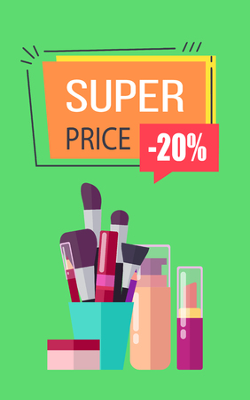 Super Price -20 Make Up Set Vector Illustrationのイラスト素材