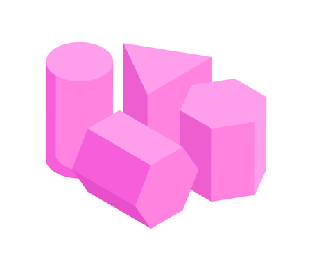 Set of Same Color Geometric Figures, Vector Bannerのイラスト素材