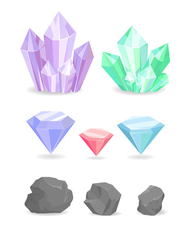 Color Crystals and Minerals Precious Diamondのイラスト素材