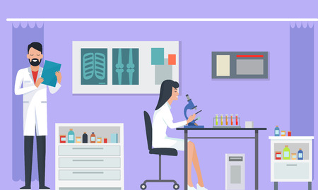 Laboratory and Researches on Vector Illustrationのイラスト素材
