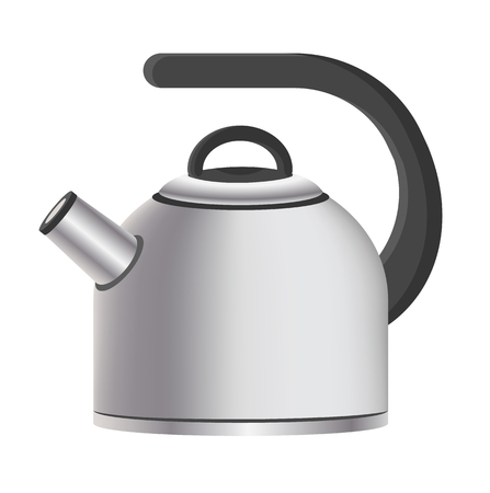 Silver Model of Kitchen Kettle Vector Illustrationのイラスト素材