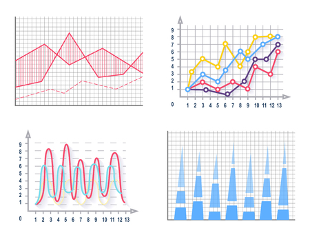 Diagrams Collection Poster Vector Illustrationのイラスト素材