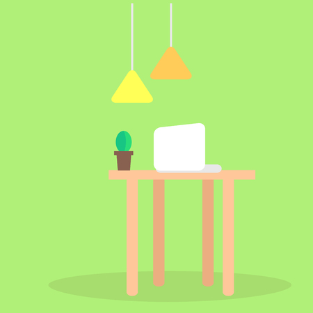 Modern Workplace Flat Vector Conceptのイラスト素材