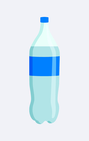 Plastic Bottle with Label Vector Illustrationの写真素材