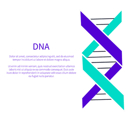 DNA Deoxyribonucleic Acid Chain Logo Design Blueのイラスト素材