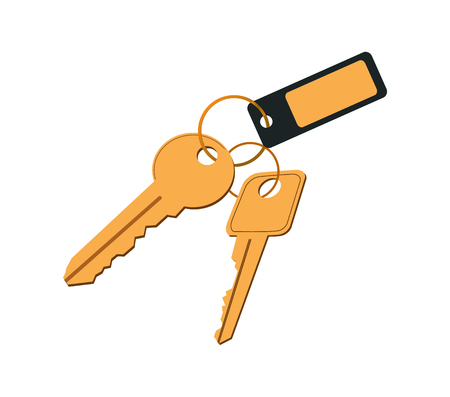 Keys in Keyring with Label Vector Illustrationのイラスト素材