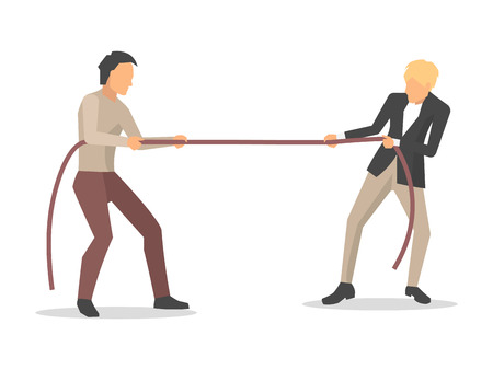 Closeup of Men Competition Vector Illustrationのイラスト素材