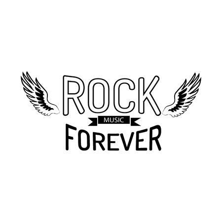 Rock Music Forever Vector Illustration on Whiteのイラスト素材
