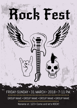 Rock Fest Event Advertising Poster Designのイラスト素材