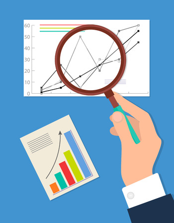Searching Process, Analytics Vector Illustrationのイラスト素材