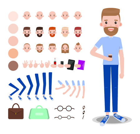 Character Builder Collection Vector Illustrationのイラスト素材