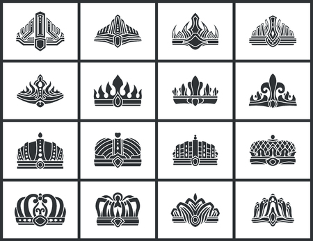 Crowns Collection of Shapes Vector Illustrationのイラスト素材