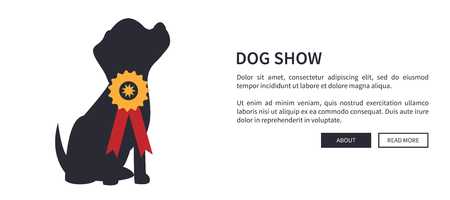 Dog Show Banner with Winner of Dogs Competitionのイラスト素材
