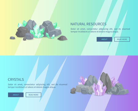 Natural Resources Crystals Among Rocks and Stonesのイラスト素材