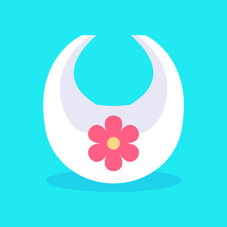 Bib with Image of Flower, Vector Illustrationのイラスト素材