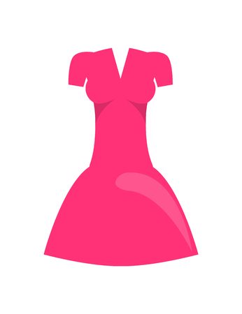 Dress of Pink Color Object Vector Illustrationのイラスト素材