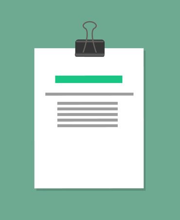 Pinned Document Sample, Color Vector Illustrationのイラスト素材