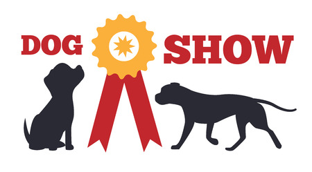 Dog Show and Prize Poster Vector Illustrationのイラスト素材