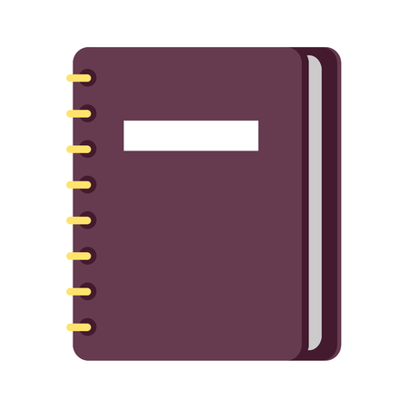 Personal Diary on Ring Binders Flat Vector Iconのイラスト素材