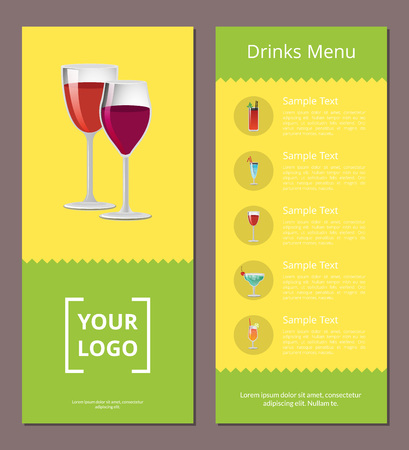 Drink Menu Advertisement Poster Design Alcoholのイラスト素材