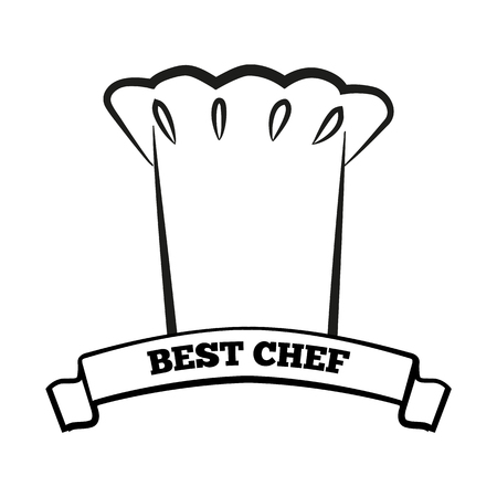 Best Chef Black and White Emblem with Hat and Signのイラスト素材