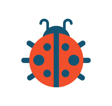 Ladybug with Dots Creature Vector Illustrationのイラスト素材
