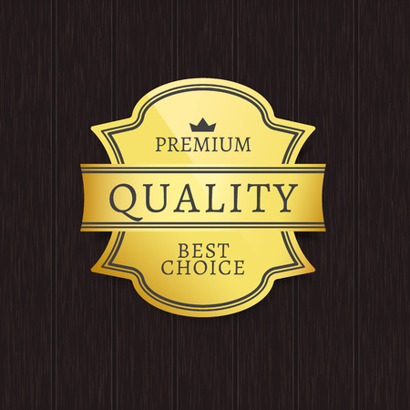 Premium Quality Best Choice Product Gold Labelのイラスト素材