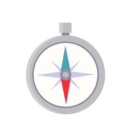 Silver Compass Isolated on White Colorful Iconのイラスト素材