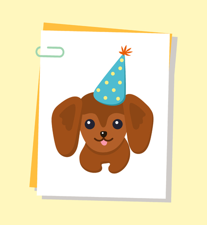 Dachshund Happy Dog Poster Vector Illustrationのイラスト素材