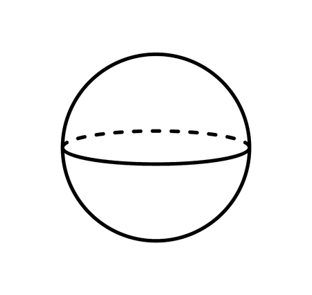 Sphere Projection of Dashed Straight Lines Posterのイラスト素材