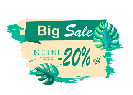 Big Sale and Discount Offer with 20 Off Bannerのイラスト素材