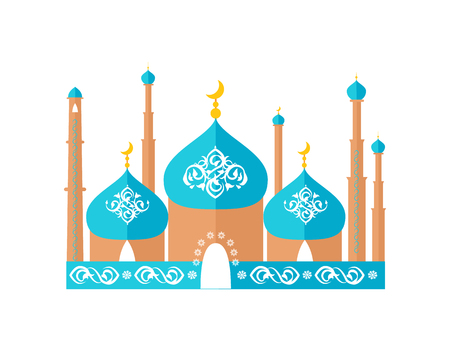Mosque with Moon Decoration Vector Illustrationのイラスト素材