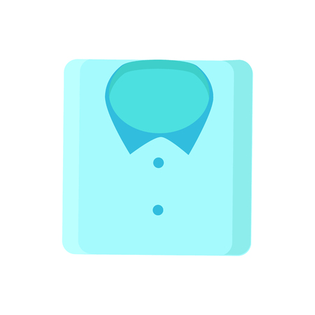 Folded shirt icon isolated on white vector card, illustration of elegante official clothing, part of business style apparel made from blue textileのイラスト素材
