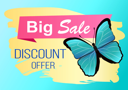 Big Sale Spring Discount Offer Label Butterflyのイラスト素材