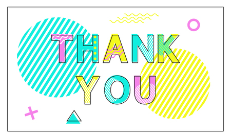 Thank You Poster Geometric Figures in Linear Styleのイラスト素材