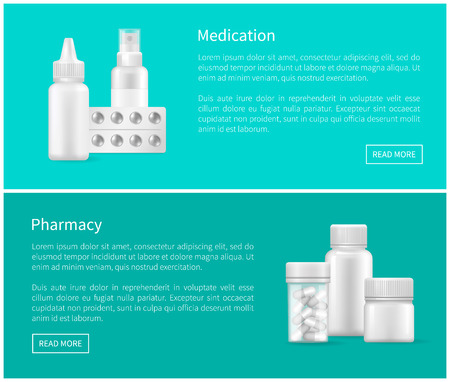Medication and Pharmacy Set Vector Illustrationのイラスト素材