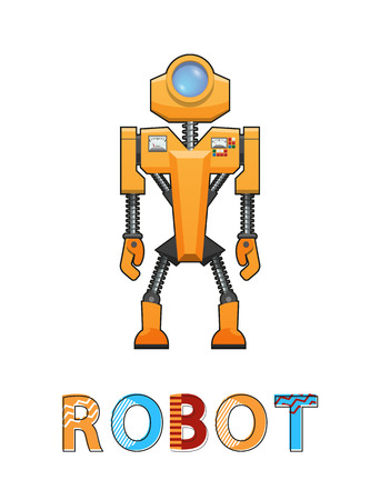 Robot New Technology Poster Vector Illustrationのイラスト素材