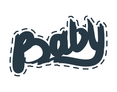 Baby Bordered Text Isolated on White Backgroundのイラスト素材