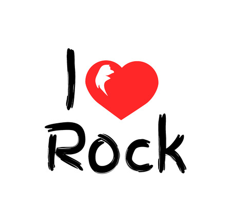 I Love Rock Music Poster, Vector Illustrationのイラスト素材
