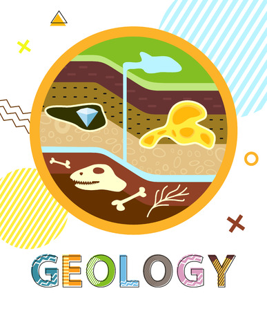 Geology Poster Soil Layers Vector Illustrationのイラスト素材