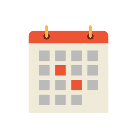 Calendar dates and days isolated icon vector. Pages on binder, highlighted events and upcoming meeting, appointments. Reminder of time, schedule timetableのイラスト素材