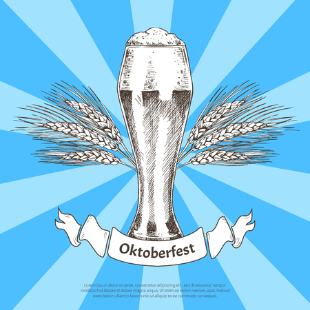 Oktoberfest German World Event Colorful Banner Isolated On
