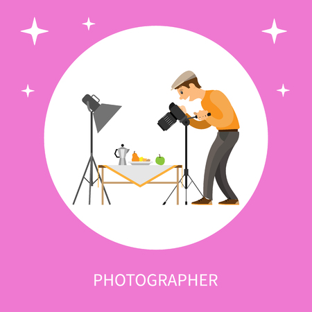 Photographer Making Shot of Still Life Compositionの写真素材