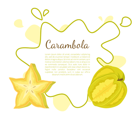 Carambola or Starfruit Exotic Fruit Vector Iconの写真素材