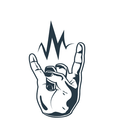 Thumbs Up Rock and Roll Sign Vector Illustrationのイラスト素材