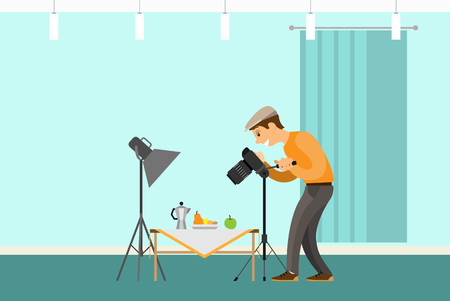 Photographer Making Shot of Still Life Compositionのイラスト素材