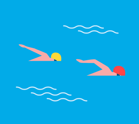 Man Males in Sport Swimming Vector Illustrationの写真素材